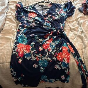 R and K Floral Wrap Dress